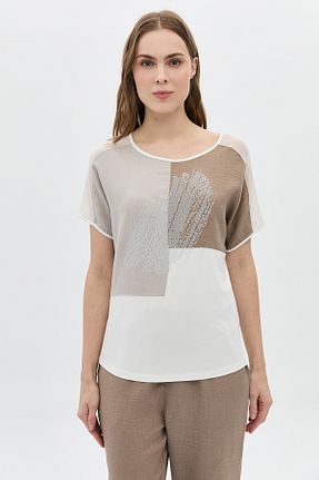 تیشرت نباتی زنانه رگولار DAIDO - کد 917408459
