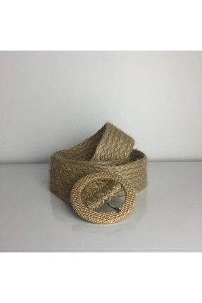 کمربند خاکی زنانه حصیر ASLIHAN KEMER - کد 713360610