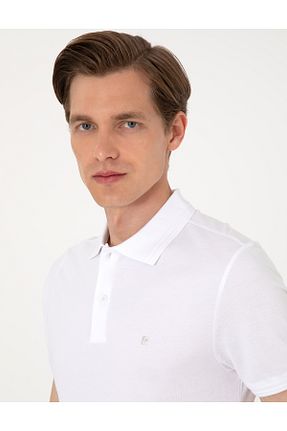 پولوشرت سفید مردانه %100 پنبه Pierre Cardin - کد 906458776