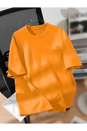تیشرت سایز بزرگ نارنجی زنانه اورسایز FUWEAR - کد 940220100