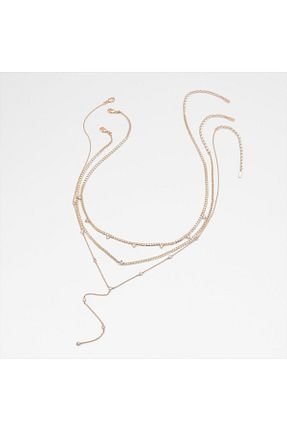 گردنبند استیل ( فولاد ) طلائی زنانه سنک زیرکون Aldo - کد 929171268