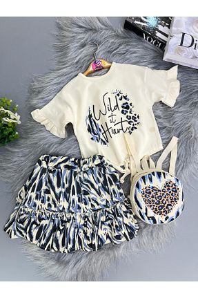 ست بالاتنه و پائین تنه آبی بچه گانه بافتنی mislina kids - کد 935528566