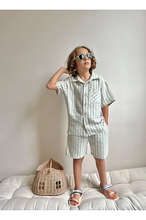 ست بالاتنه و پائین تنه سبز بچه گانه بافتنی YİGİT BUTİK - کد 940339736