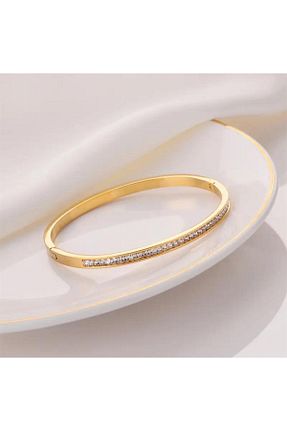 دستبند استیل (فولاد) طلائی زنانه استیل ضد زنگ DEMOKAN - کد 786918267