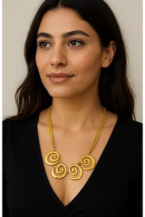 گردنبند استیل ( فولاد ) طلائی زنانه استیل (فولاد) VNS Accessories - کد 844545389