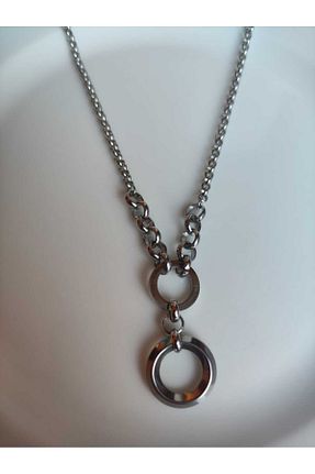گردنبند استیل ( فولاد ) طوسی زنانه استیل ضد زنگ MoS JEWELLERY - کد 934255096