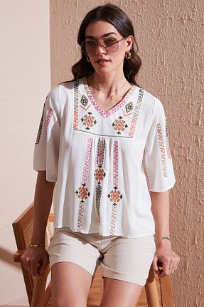 بلوز نباتی زنانه رگولار Lela - کد 903021655