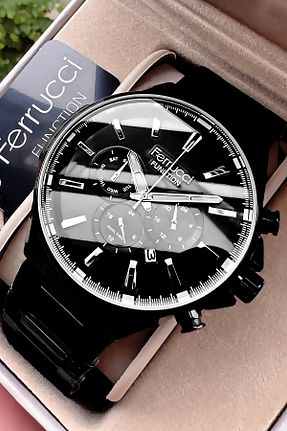 ساعت مچی مشکی مردانه 44 میلی متر Ferrucci - کد 921633302