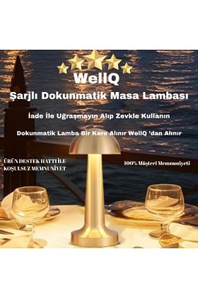 چراغ مطالعه / رومیزی طلائی فلزی WellQ - کد 877362112