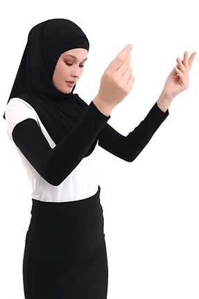 بادی حجاب مشکی زنانه پنبه ای Factorial - کد 938420875