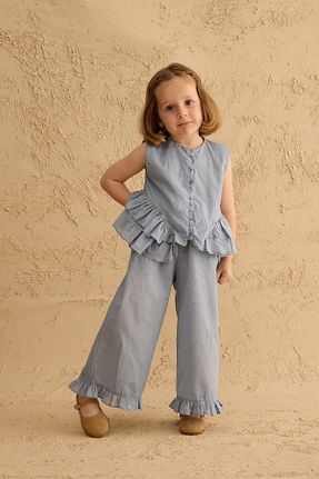 ست بالاتنه و پائین تنه آبی بچه گانه رگولار Fahhar Kids - کد 940643457