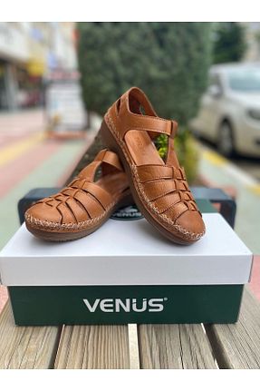 صندل قهوه ای زنانه پاشنه تخت Venüs - کد 940559648