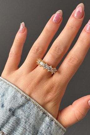 انگشتر جواهر متالیک زنانه زیرکن H&E DESIGN - کد 940532853