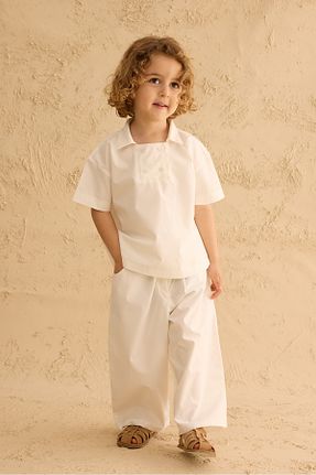 پیراهن نباتی بچه گانه یقه پیراهنی Fahhar Kids - کد 940690530