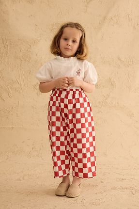 شلوار قرمز بچه گانه پاچه گشاد Fahhar Kids - کد 940624549