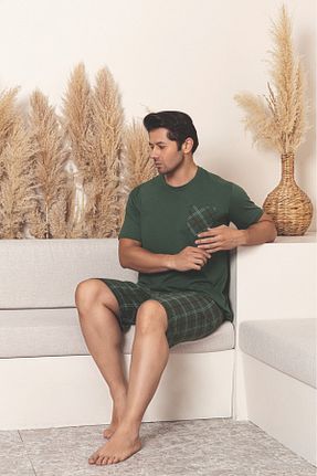 ست لباس راحتی سبز مردانه ساده Sude HOMEWEAR - کد 927920103