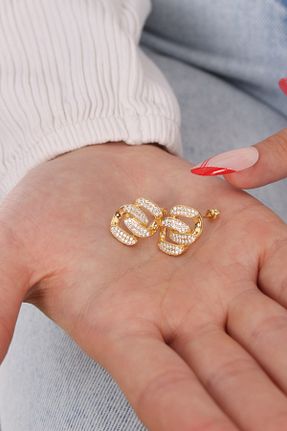 گوشواره نقره زرد زنانه 925 عیار Sanem silver - کد 940576105