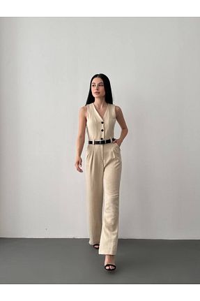 سرهمی بژ زنانه بدون آستین Kedi Fashion - کد 940560107
