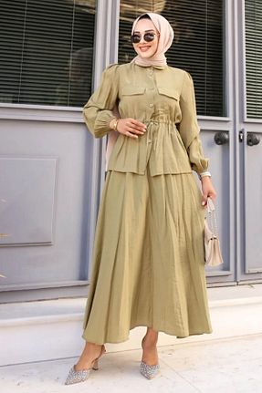 ست بالاتنه و پائین تنه حجاب سبز زنانه Relaxed Tesettür Diyarı - کد 835911547