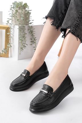 کفش کژوال مشکی زنانه چرم خالص Dericalle shoes - کد 935777445