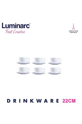 فنجان قهوه سفید 6 نفره Luminarc - کد 343157786