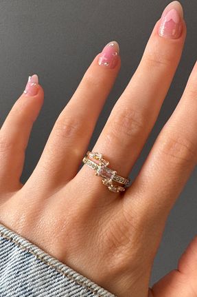 انگشتر جواهر متالیک زنانه زیرکن H&E DESIGN - کد 940629352