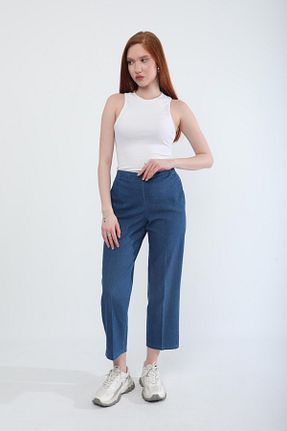 شلوار جین آبی زنانه پاچه لوله تفنگی Bluewhite - کد 901444043