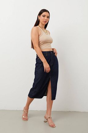 دامن سرمه ای زنانه جین BANNY JEANS - کد 771489776