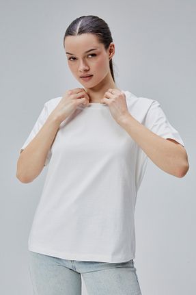 تیشرت سفید زنانه Relaxed Loomly - کد 931457199