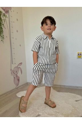 ست بالاتنه و پائین تنه مشکی بچه گانه کتان Leonays - کد 940791030
