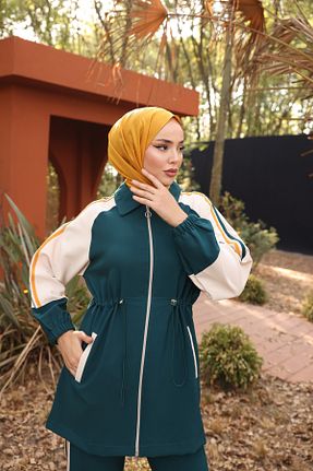 ست بالاتنه و پائین تنه حجاب سبز زنانه رگولار Wovi - کد 904561357