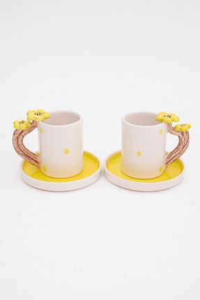 فنجان قهوه سفید 2 نفره Loomart - کد 940677485