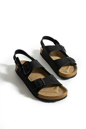صندل اسپرت مشکی مردانه چرم مصنوعی COMFORT OF PANTOFOLE - کد 786486756