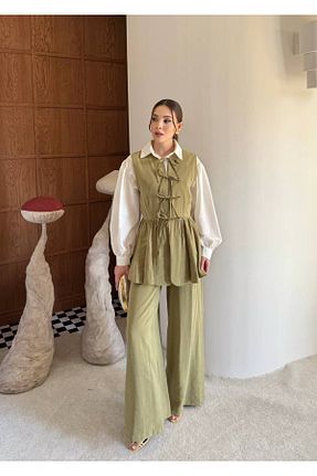 ست بالاتنه و پائین تنه حجاب سبز زنانه گشاد Ahel Tasarım - کد 940694704