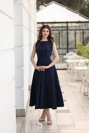 لباس حجاب سرمه ای زنانه کلوش KADNER - کد 940698891