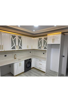کابینت های آماده آشپزخانه سفید MDF Metmobilya - کد 940836202