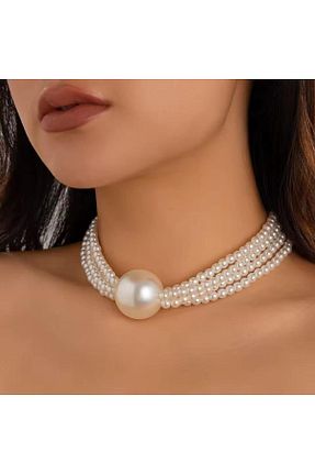 گردنبند مروارید سفید نقره TUHAM AKSESUAR - کد 940706028