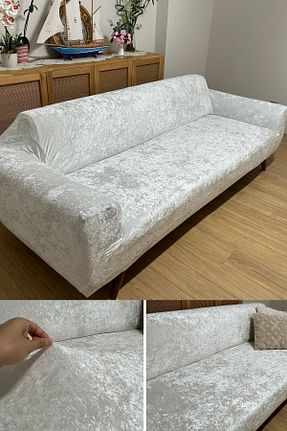 کاور مبل بژ مخمل Faiend - کد 905005591