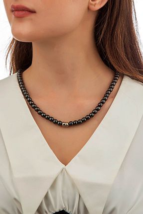 گردنبند جواهر مشکی زنانه سنگ طبیعی MULTİ TESPİH - کد 938944826