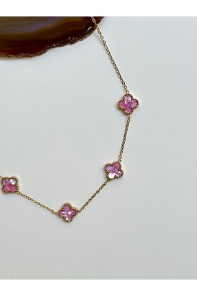 گردنبند استیل ( فولاد ) صورتی زنانه استیل ضد زنگ YOUES JEWELRY - کد 938953970