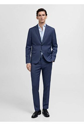 پیراهن آبی مردانه اسلیم MANGO Man - کد 884976872