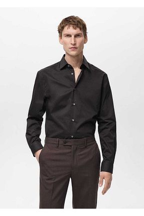پیراهن مشکی مردانه اسلیم MANGO Man - کد 884961289