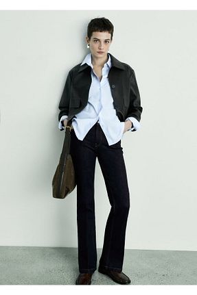 شلوار جین آبی زنانه رگولار MANGO - کد 884976329