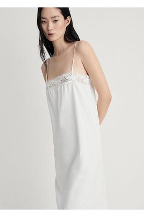 پائین تنه راحتی سفید زنانه ساده MANGO - کد 898627254