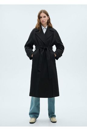 ترنچکت مشکی زنانه آستر دار MANGO - کد 898626644