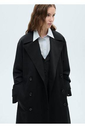 ترنچکت مشکی زنانه آستر دار MANGO - کد 898626644