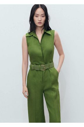 سرهمی سبز زنانه آستین کوتاه MANGO - کد 897419563