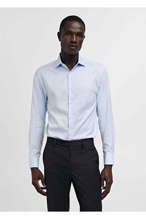 پیراهن آبی مردانه اسلیم MANGO Man - کد 834905517