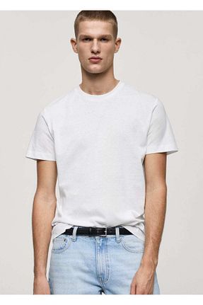 تیشرت سفید مردانه اسلیم فیت MANGO Man - کد 884696292