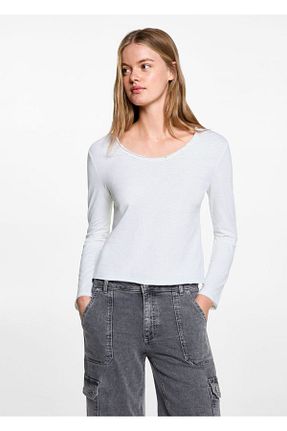 تیشرت سفید زنانه رگولار MANGO Teen - کد 865559583